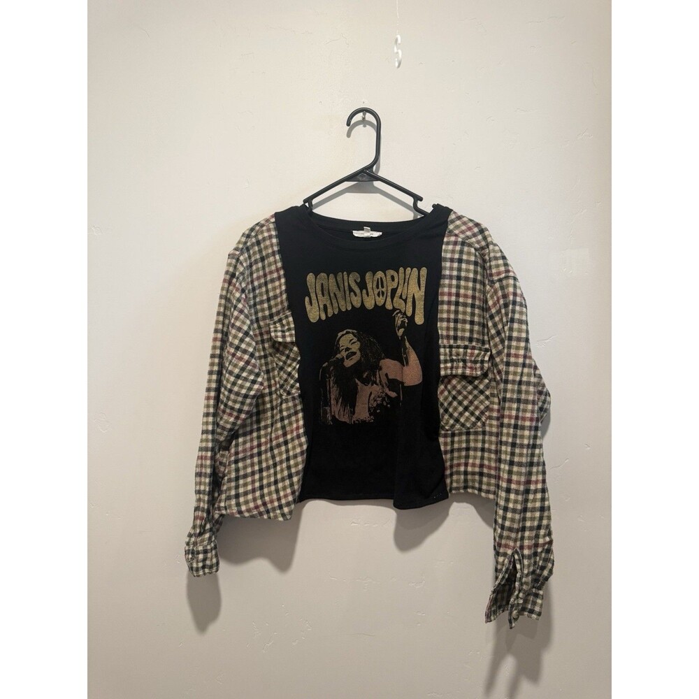 Reworked Upcycle Grunge Oversize Cropped Janis Joplin Top S/M